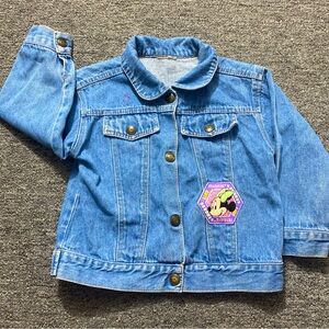 Disney Minnie Mouse & Friends Chorus Line Denim Blue Jean Jacket Coat Size 2-3T